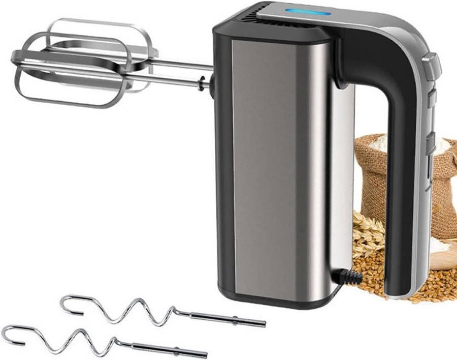 COOAU Handmixer – 5 snelheden + turbofunctie – kloppers deeghaken & garde – Krachtig & stil – Lichtgewicht