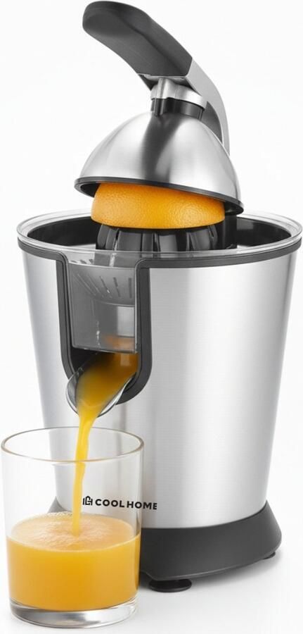 CoolHome CP26 Citruspers met hendel Elektrische Sinaasappelpers en Citroenpers Met uitloop en druppelstop RVS