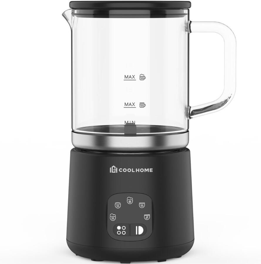 CoolHome MF26 Melkopschuimer 5 in 1 Electrisch Glazen PFAS- & BPA-vrij Vaatwasserbestendig