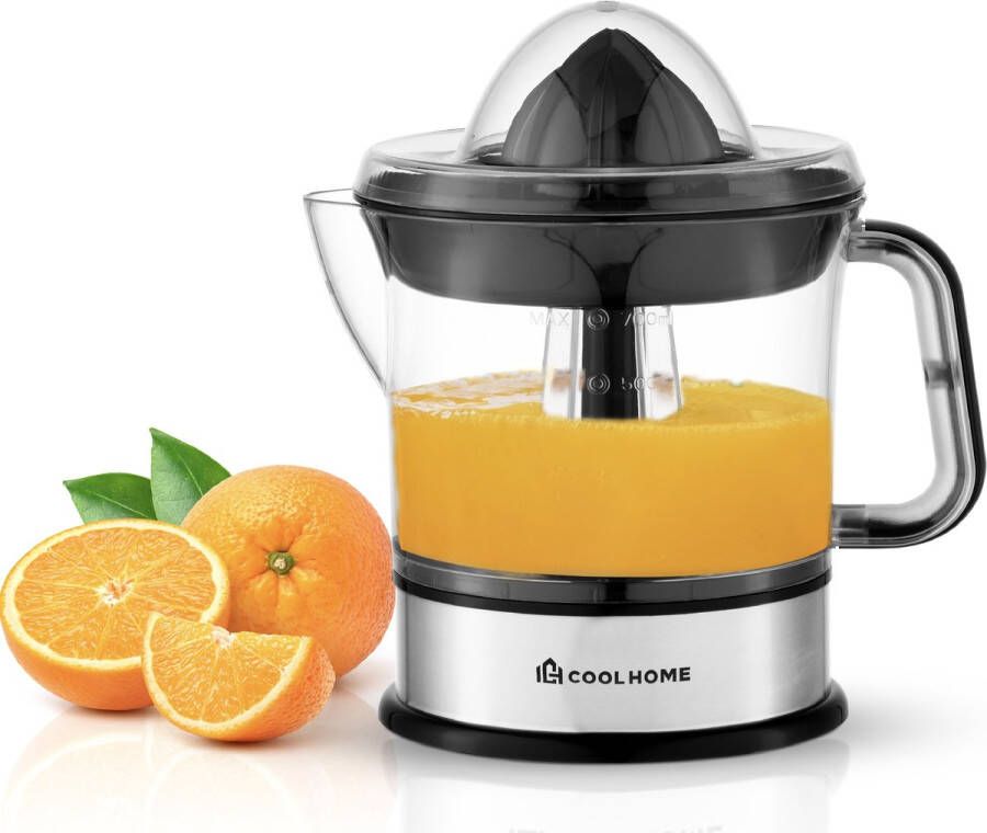 CoolHome CP24 Citruspers – 0 7L – Sinasappelpers met 2 Perskegels & Aromadeksel – 40W – Vaatwasserbestendig