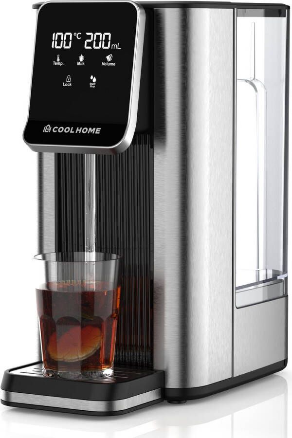 CoolHome HW24 Heetwaterdispenser 2 5L 45–100°C Heet water dispenser met Touch Display Instant Waterkoker RVS Zwart