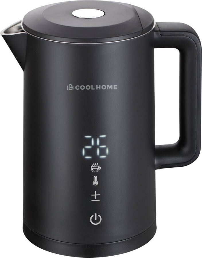 CoolHome WB25 Waterkoker dubbelwandige waterkoker 2200W Warmteregelaar functie Zwart