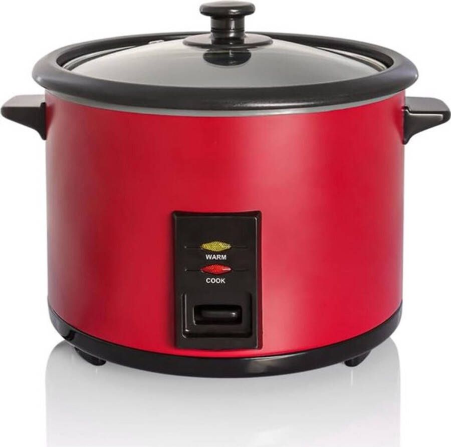 Coopi Rijstkoker 1.8L met Stoompan 700W-Kook- & Warmhoudfunctie-Afneembare Pan Rood