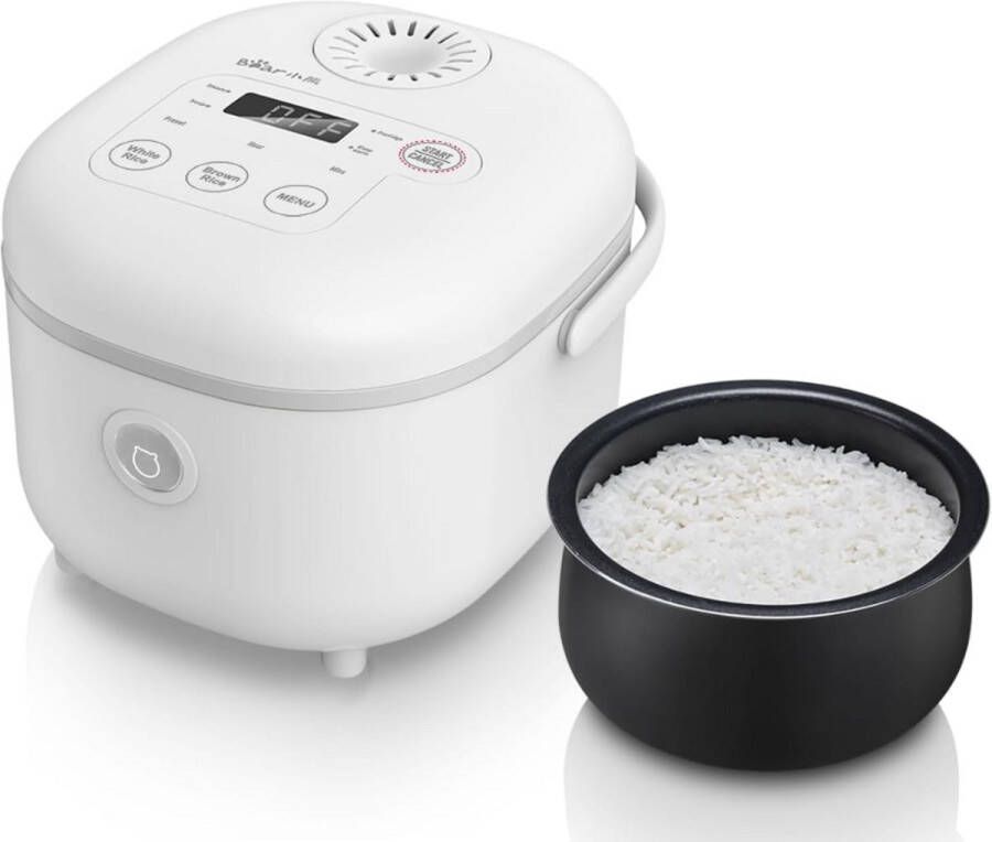 Coopi Rijstkoker 2L met Stoompot 6 Kookfuncties-NTC Sensor-Warmhoudfunctie-Multifunctioneel-350W Wit