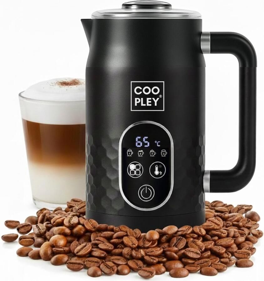 Coopley Melkopschuimer Elektrische Melkopschuimer Zwart 4-in-1 500W MF0803 PRO Meest Complete Set Ook Voor IJskoffie - Foto 1