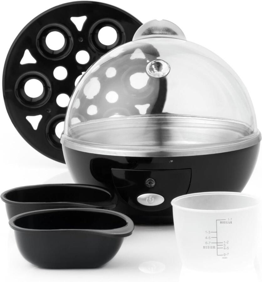 Core Eierkoker electrisch Eierkoker met timer Zwart ‎16cm x 16cm x 16cm