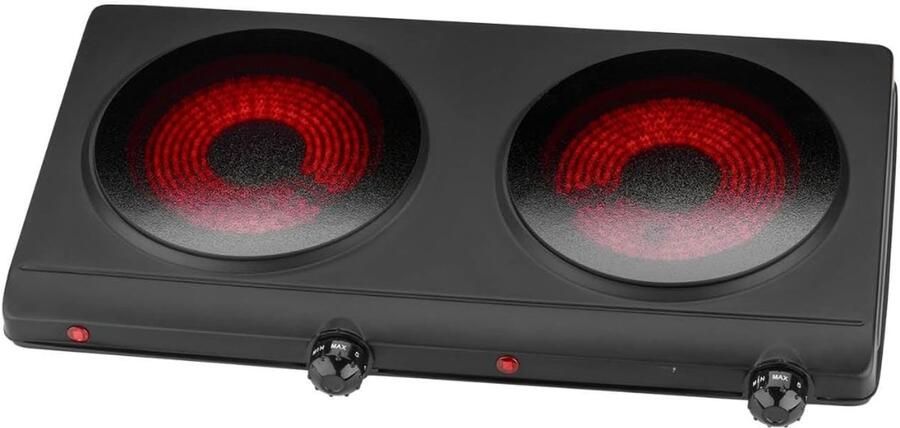 Core Elektrische Kookplaat 4 Pits Elektrische Fornuis Elektrische Kookplaat Vrijstaand 4 Kookzones Kinderslot Wit ‎51cm x 59cm x 8cm