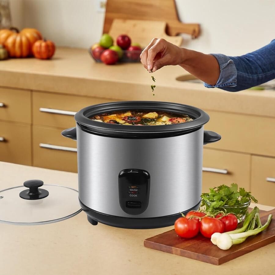 Core Rijstkoker Klein Rijstkoker Elektrische Rijstkoker 1.2L Zilver Zwart- ‎33 x 31 x 31 cm; 3.55 kg