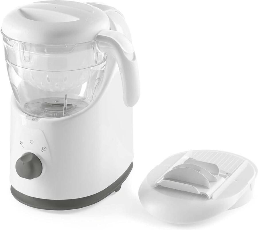 Core Stoomkoker baby Stomer en Blender 6-in-1 Multifunctionele Baby Cooker Wit Grijs Transparant -28cm x 24cm x 32 cm