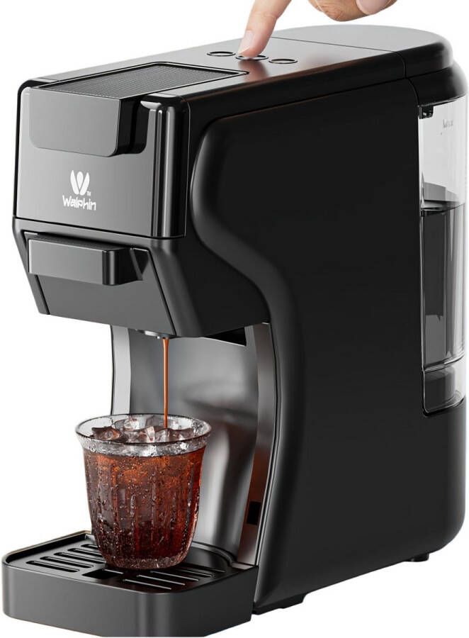 Corenia 3-in-1 Koffiemachine – Espressozetapparaat – Cappuccinomachine – Latte Macchiato Maker – Capsule Koffiezetter – 19 Bar Drukpomp – Geschikt Voor Dolce Gusto Nespresso & Gemalen Koffie – Compact Zwart Design