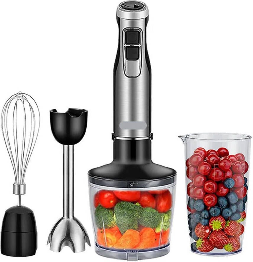 Corenia 4-in-1 Krachtige Staafmixer Blender Staafmixer set 1200W Hakmolen & Smoothiebeker Hand Blender