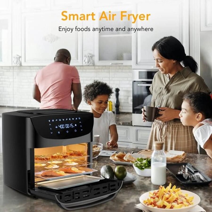 Corenia Airfryer 18L – Heteluchtfriteuse 10-in-1 Digitale Convectie Oven – 1800W Airfryer en Toaster Combinatie – Groot Formaat met LED Scherm Meerdere Rekniveau's