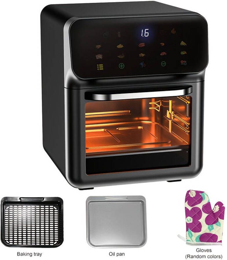 Corenia Airfryer – Heteluchtfriteuse – Airfry Oven – Luchtfriteuse – Elektrische Oven – 10 Liter Inhoud – 18 Kookprogramma s – Robuuste Stalen Behuizing – Grijs