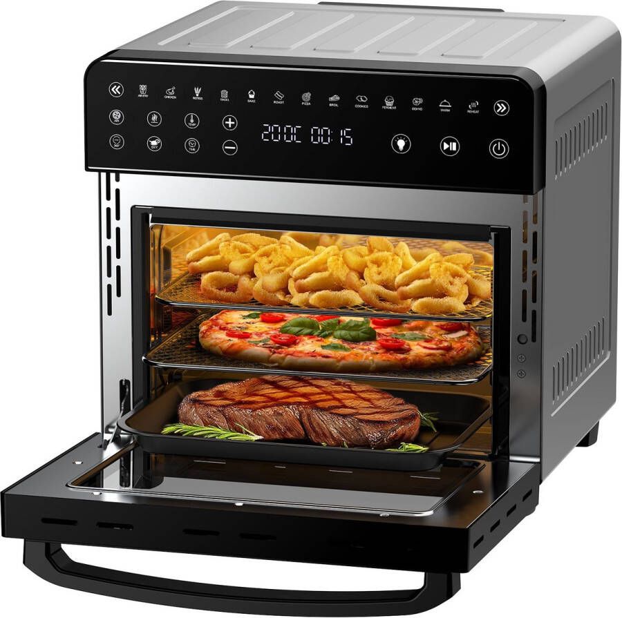 Corenia Airfryer – Heteluchtfriteuse – Luchtfriteuse – XXL Friteuse – Heteluchtoven – 15 Liter – 2200W Vermogen – 13 Multifunctioneel