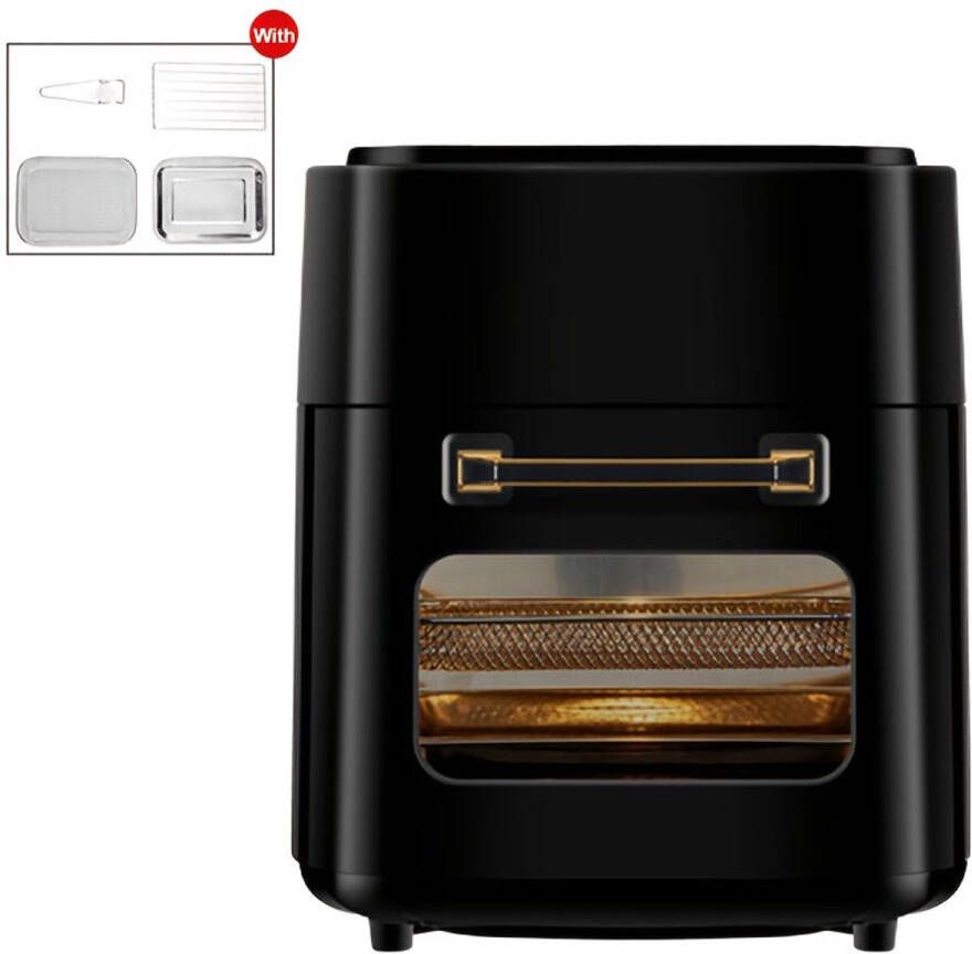 Corenia Airfryer – Heteluchtfriteuse – Luchtoven – Heteluchtoven – Airfrituurpan – Zwart – 15 Liter Inhoud – 6 Kookprogramma s Met 360° Luchtcirculatie