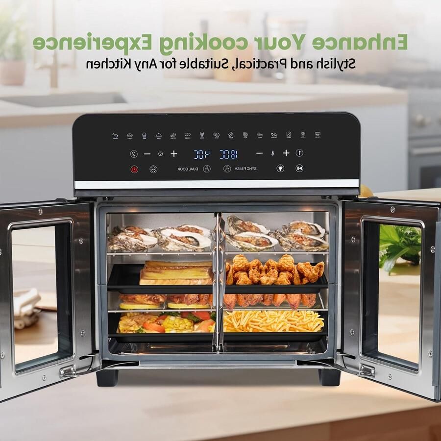 Corenia Airfryer – Heteluchtfriteuse – Mini Oven – Gezond Frituren – Digitale Air Fryer – XXL 23L Capaciteit – Dual Zone 2200W Met LED Touchscreen – 15 Programmatuur Met Receptenboek