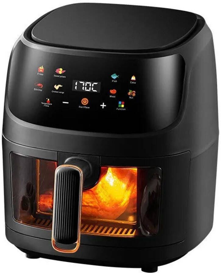 Corenia Airfryer XXL – Heteluchtfriteuse – Olievrij Frituren 2400W 2800W – 8L Multifunctionele Elektrische Friteuse RVS & Touchscreen Zwart