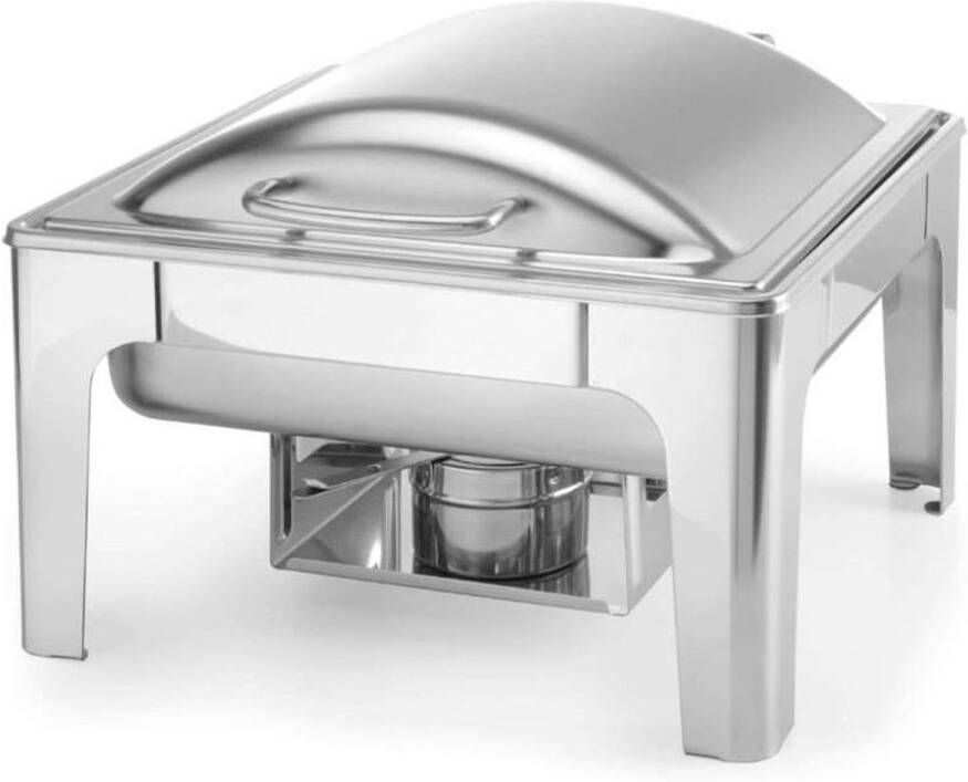 Corenia Bain Marie – Voedselwarmer – Buffetwarmer – Warmhoudschaal – Chafing Dish – Zonder Elektriciteit – Satin RVS – GN 2 3 6 Liter