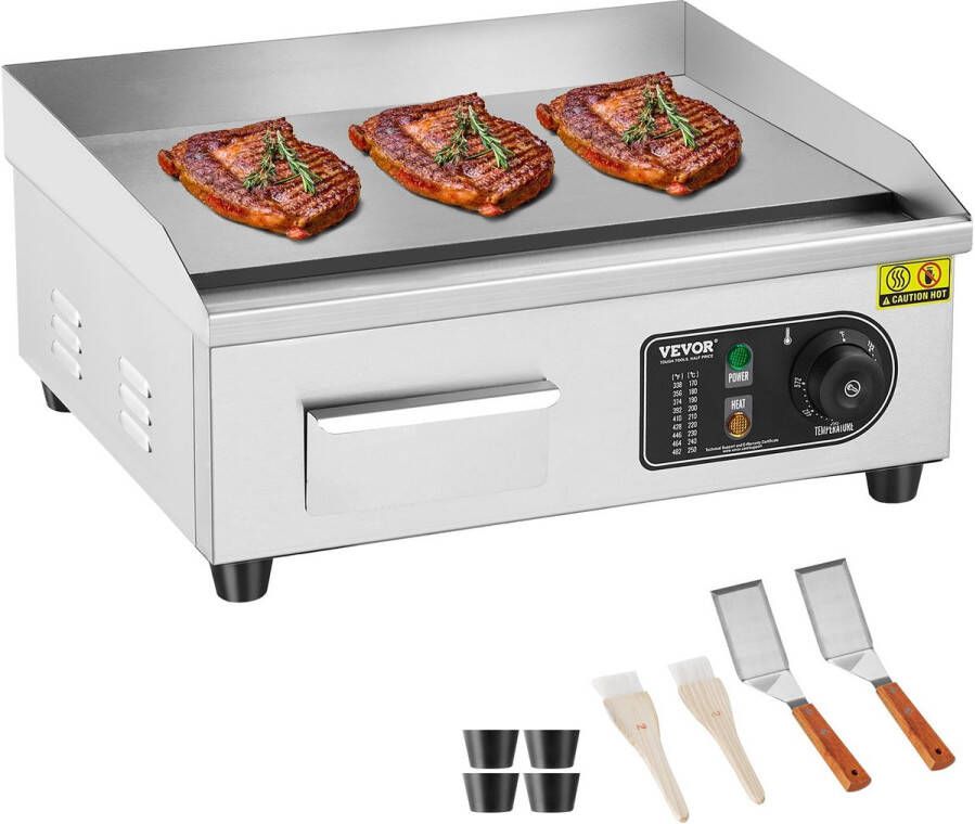 Corenia Bakplaat – Grillplaat – Tafelgrill – Gourmetplaat – Elektrische Plancha – 2800W Vermogen – Instelbare Temperatuur 50-300°C