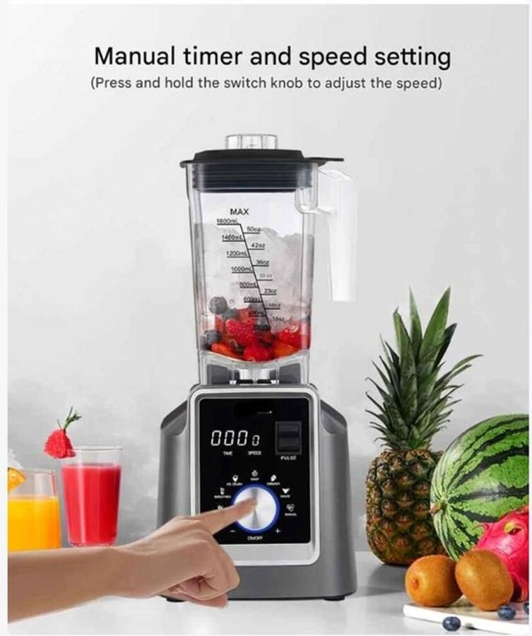 Corenia Blender 2200W Foodprocessor Krachtige Keukenblender 6 Automatische Programma s 2L BPA-vrije Kan Voor Smoothies Soepen IJshakken