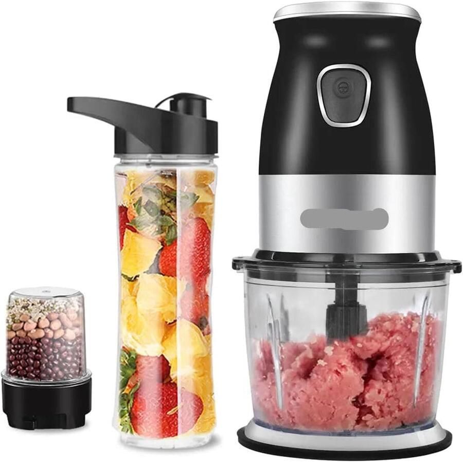 Corenia Blender 500W Vleesmolen Hakmolen Food Processor – 3-in-1 Smoothie Maker Coffee Grinder RVS-messen Eenvoudig Schoon te Maken