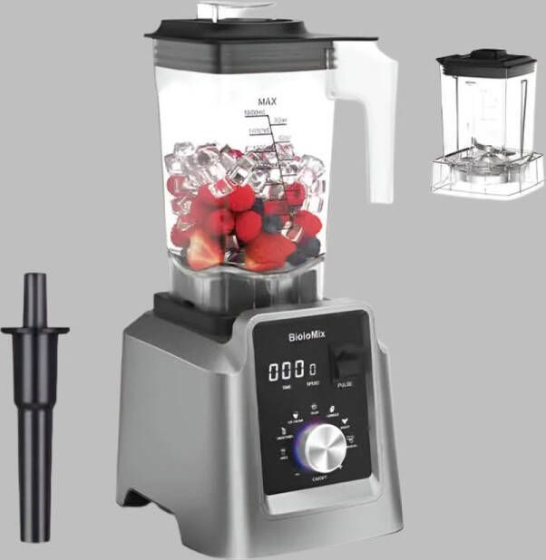 Corenia Blender – Smoothie Maker Blender Smoothie Blender to go Keukenmachine Foodprocessor Professionele Blender met Smart Timer – 2200W – voor Smoothies ijsblokjes soepen & sappen 2L BPA-vrije Kan + 600ML Droge Voedselmolen