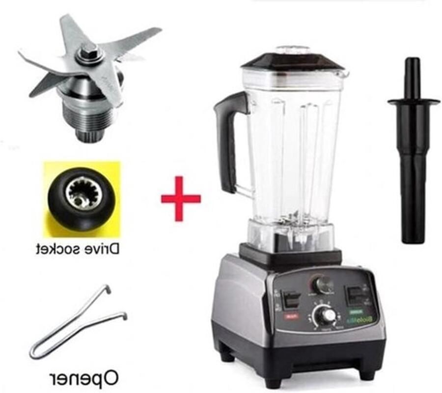 Blender Smoothie Maker Blender Smoothie Foodprocessor 2200W 2L BPA-vrije Zes Mesbladen Ice Crusher met Extra 3 Delen