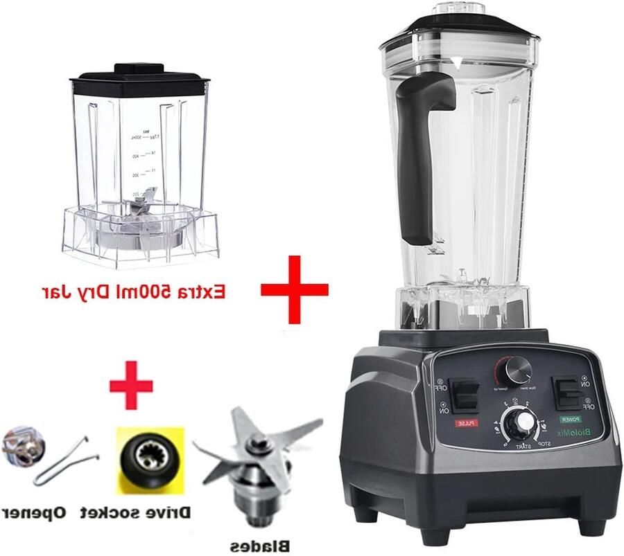 Corenia Blender Smoothie Maker Blender Smoothie Foodprocessor 2200W 2L BPA-vrije Zes Mesbladen Ice Crusher Extra 500 ml DJ N 3PA