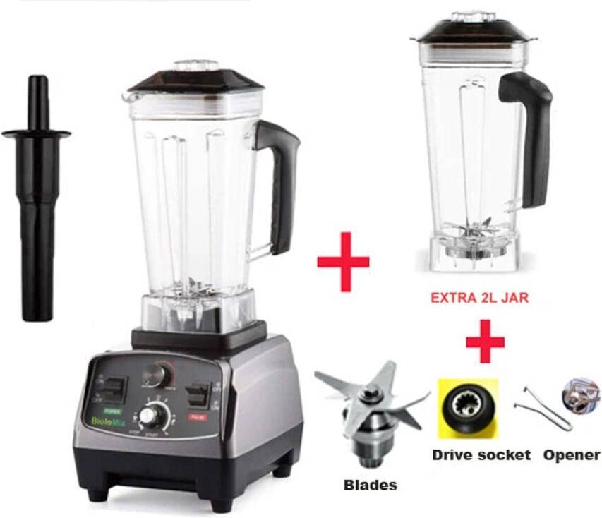 Corenia Blender Smoothie Maker Foodprocessor 2L BPA-vrije Mengkan 2200W Soepmaker met Timer Extra Pot en 3 Onderdelen