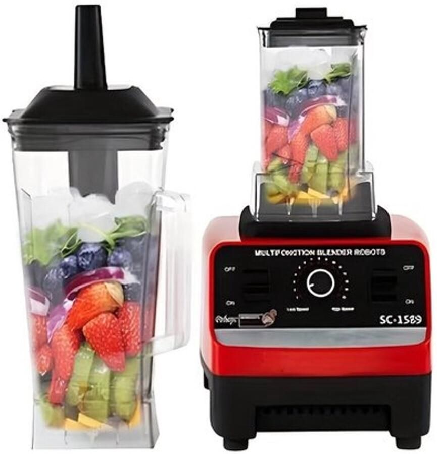 Blender – Smoothie Maker – Powerblender – Professionele Blender – To Go – 2000W Motor – Roestvrijstalen Messen - Foto 3