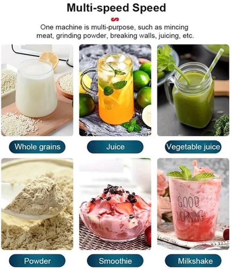 Blender – Smoothie Maker – Powerblender – Professionele Blender – To Go – 2000W Motor – Roestvrijstalen Messen - Foto 4