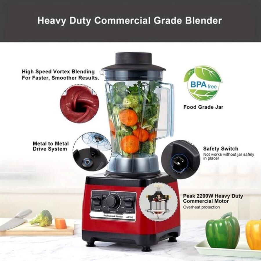 Corenia Blender – Smoothiemaker – Sapjesmaker – Keukenmixer – Mixer – 2200W Motor – Duurzaam Design