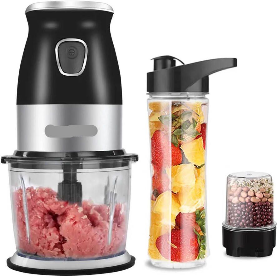 Corenia Blender Vleesmolen Hakmolen Food Processor Coffee Grinder 500W RVS-messen 3-in-1 Smoothie Maker Eenvoudig Schoon te Maken