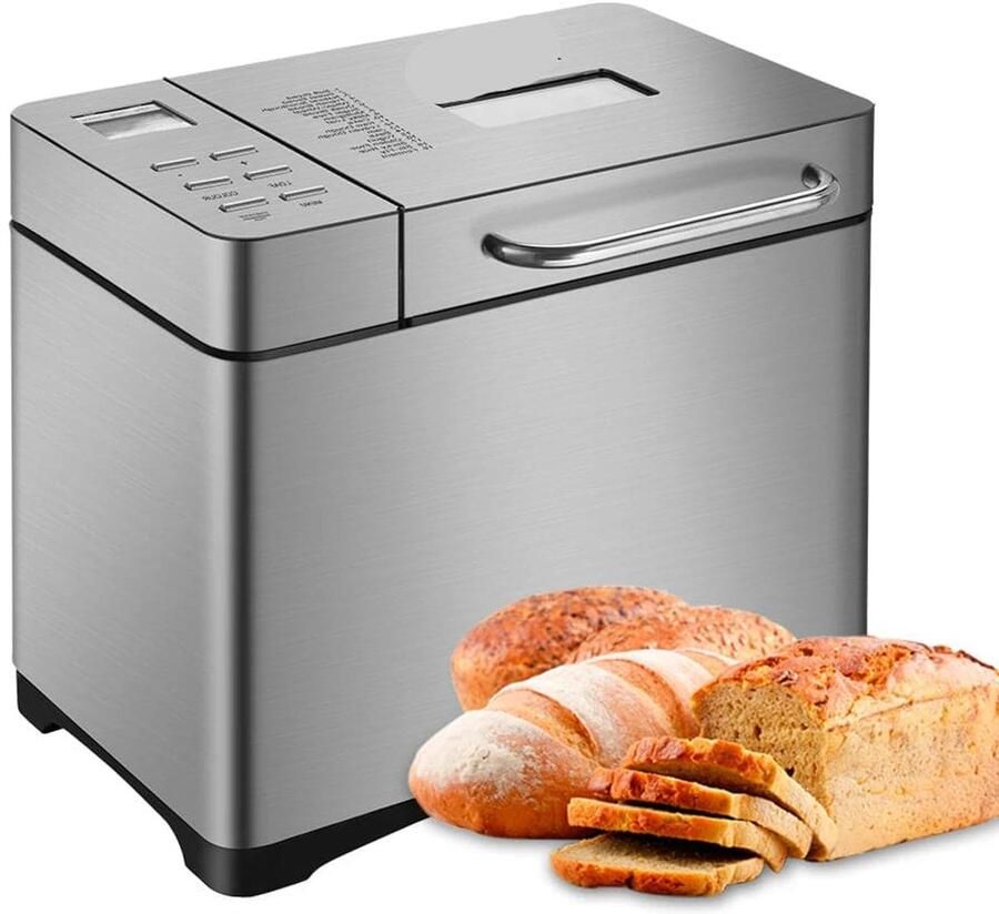 Corenia Broodbakmachine Broodmachine Brood Maker Machine 19-in-1 Automatische Broodbakmachine 650W LCD Display Fruit- & Notendispenser