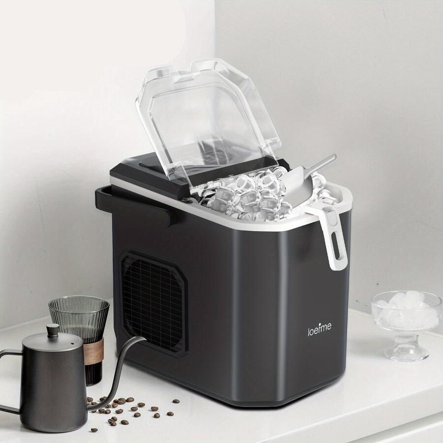 Corenia Bullet IJsblokjesmaker – IJsblokjesmachine – IJsblokjesdispenser – Draagbare IJscrusher – IJsblokjesapparaat – Zwart – Snelle IJsie 6 Minuten – Zelfreinigende Functie