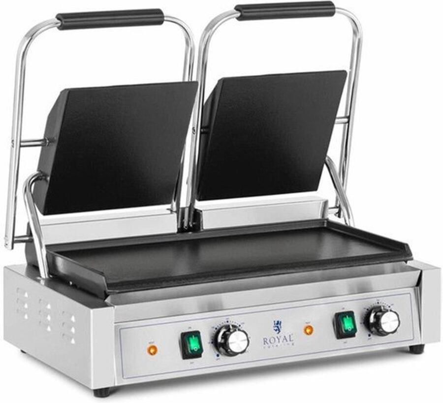 Corenia Contactgrill – Dubbele Grillplaat – Panini Grill – Tosti Apparaat – Grillapparaat – 3600W Vermogen – Groot 48x23 cm Bakoppervlak