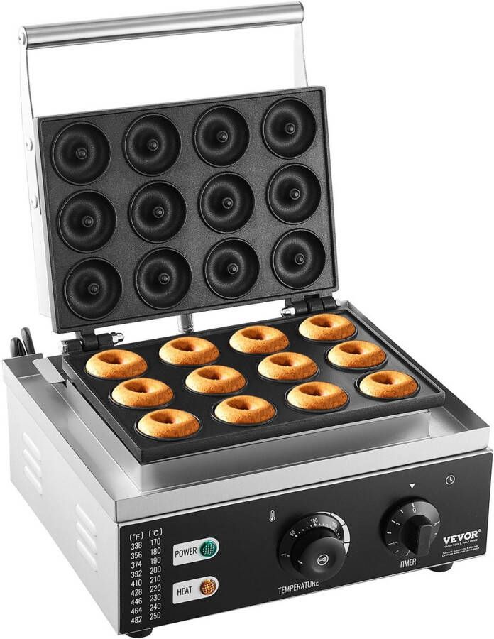 Corenia Donutmaker – Donutmachine – Mini Donut Maker – Donut Bakvorm – Wafelmaker – 12 Donuts Tegelijk – 1550W Roestvrij Staal Met Dubbelzijdige Verwarming