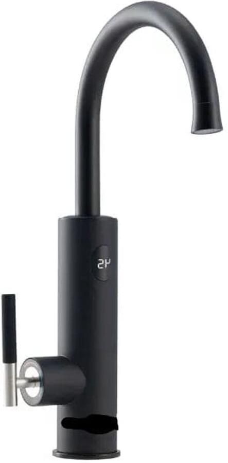 Corenia Doorstroomverwarmer Warmwater dispenser Warmwaterdispenser Heetwaterkraan Heetwater kraan Doorstromer elektrisch Besparend Doorstroomkraan Buitenkeuken Camper Boot Temperatuur 220V Matzwart