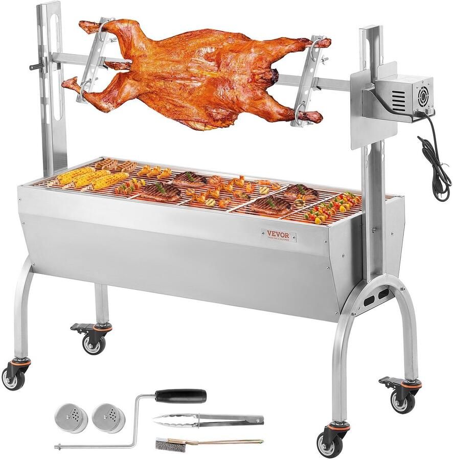 Corenia Draaispit – Rotisserie – Braadspit – BBQ Spit – Grillspit – 46 Inch – RVS Staal – 52W Motor