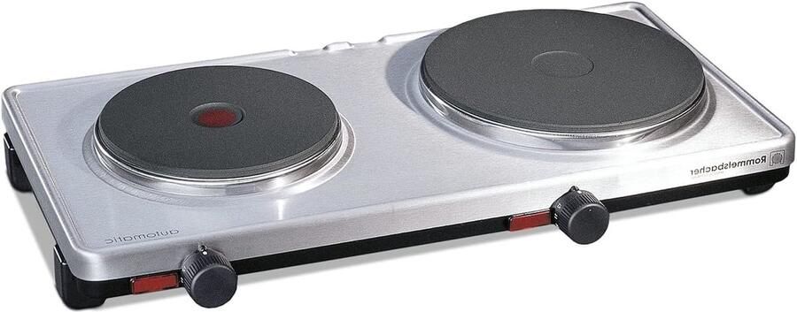 Corenia Dubbele Elektrische Kookplaat – Dubbele Kookplaat – Elektrische Kookplaat – Kookplaat – Kooktoestel – Gietijzeren Kookplaten – Traploze Temperatuurregeling – Behuizing Van Roestvrij Staal