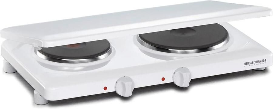 Corenia Dubbele Kookplaat – Elektrische Kookplaat – Twee Pits Kookplaat – Kooktoestel – Hotplate – Gietijzeren Platen – Traploze Temperatuurregeling – 3000W Vermogen