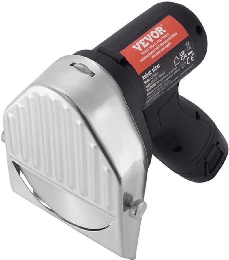 Elektrisch Kebabmes – Dönermes – Shoarmames – Gyrosmes – Vleessnijder – Draadloos – 80W Vermogen – RVS Messen 100mm – Instelbare Snijdikte 0-8mm