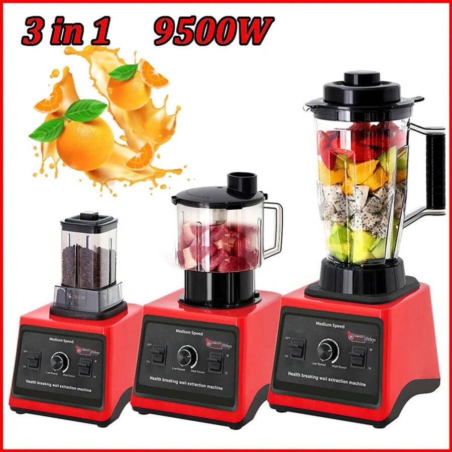 Corenia Elektrische Blender Keukenmachine Blender 3-in-1 9500W 38 000 RPM 220V Meertrapsregeling Krachtige Blender Comfortabele Grip