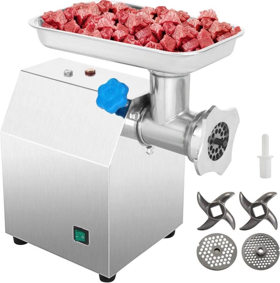 Corenia Elektrische Gehaktmolen Voor Alle Soorten Vlees Roestvrij Staal Vleesmolen 850W 270LBS h 190RPM Vleesmolens Worstenmaker Zilver