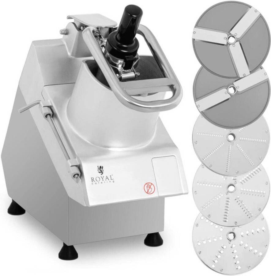 Corenia Elektrische Groente- en Fruitsnijder – Keukenmachine – Snijder – Rasp – Slicer – 750 Watt Motor – 5 Verwisselbare Roestvrijstalen Messen