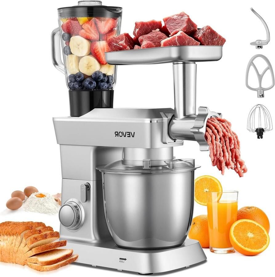Corenia Elektrische Keukenmachine – Foodprocessor – Mixer – Blender – Deegkneder – 1300 W Motor – 4 3 L Roestvrijstalen Mengkom