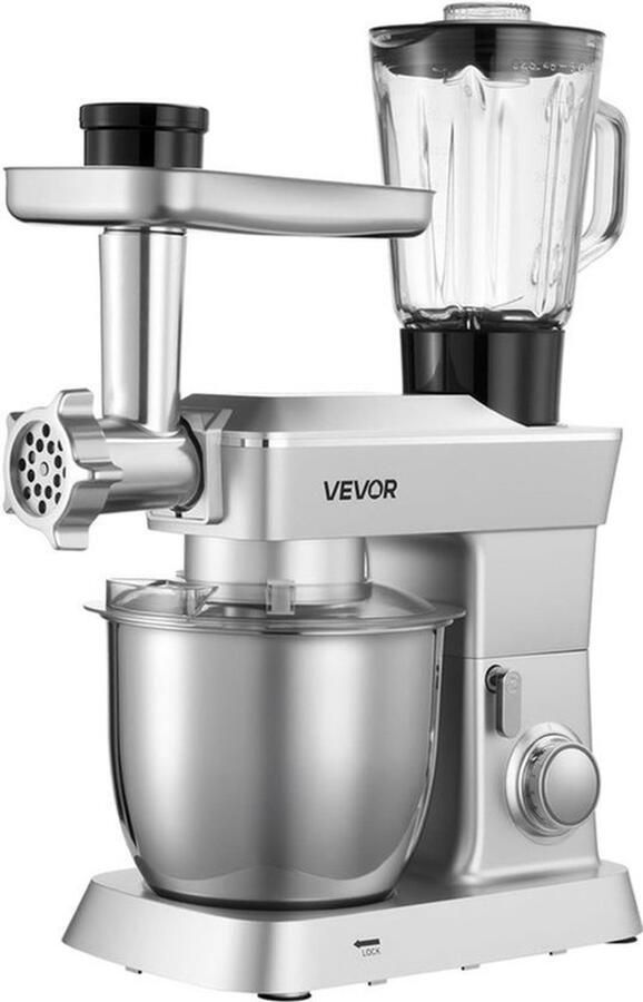 Corenia Elektrische Keukenmachine – Foodprocessor – Mixer – Blender – Deegkneder – 1300 W Motor – 4 3 L Roestvrijstalen Mengkom