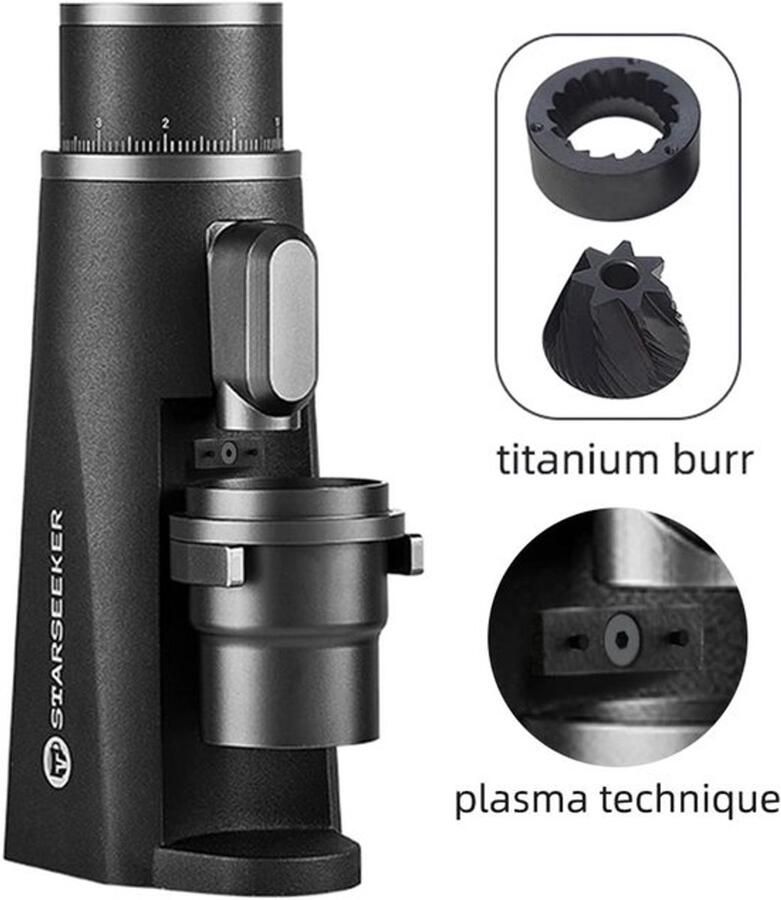 Corenia Elektrische Koffiemolen – Koffiemolen – Koffiemolen Met Maalkegel – Koffiebonenmolen – Instelbare Maling – 48W Motor – Aluminium Behuizing