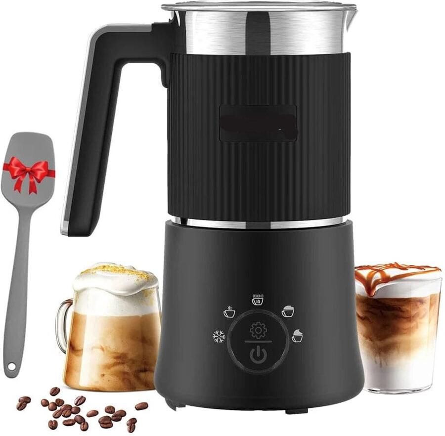 Corenia Elektrische Melkopschuimer Afneembare Handige Melkschuimer Melkklopper 5-in-1 350ml Warm en Koud Opschuimen Verwarmen Cappuccino Maken RVS Vaatwasserbestendig