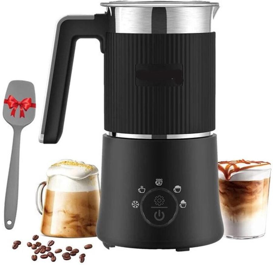 Corenia Elektrische Melkopschuimer Afneembare Handige Melkschuimer Melkklopper 5-in-1 350ml Warm en Koud Opschuimen Verwarmen Cappuccino Maken RVS Vaatwasserbestendig